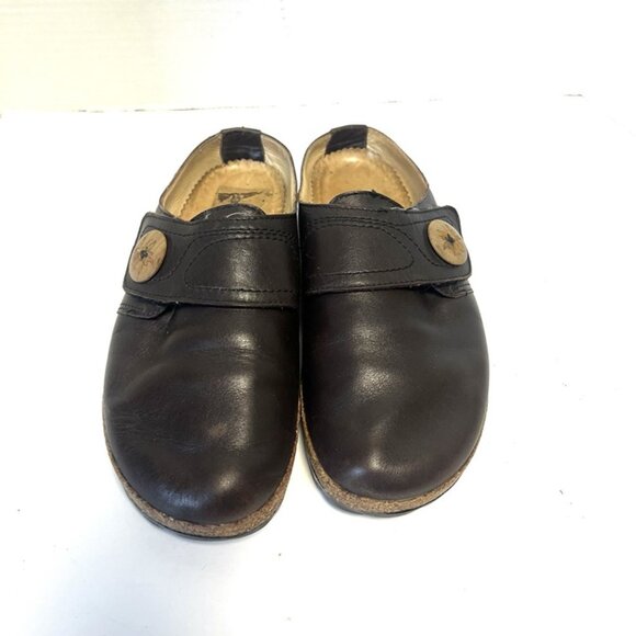 Haflinger Shoes Womens 40 US 9 Leather Mule Slip On Clogs Flats Comfort Brown - Picture 2 of 11